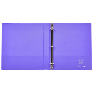 Avery Luxe Collection Durable Holographic 3 Ring Binder, Customizable View Cover, 1 Inch Round Rings, 1 Holographic Violet Binder (03226)